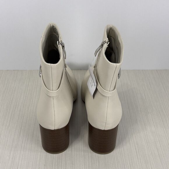 NWT Liz Claiborne Women Cream Tudor Stacked Heel Booties Sz 9 W New $100 Msrp. - Picture 5 of 8